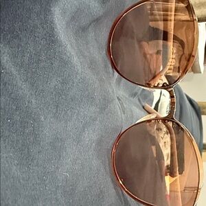 Balenciaga Gold and Brown Sunglasses